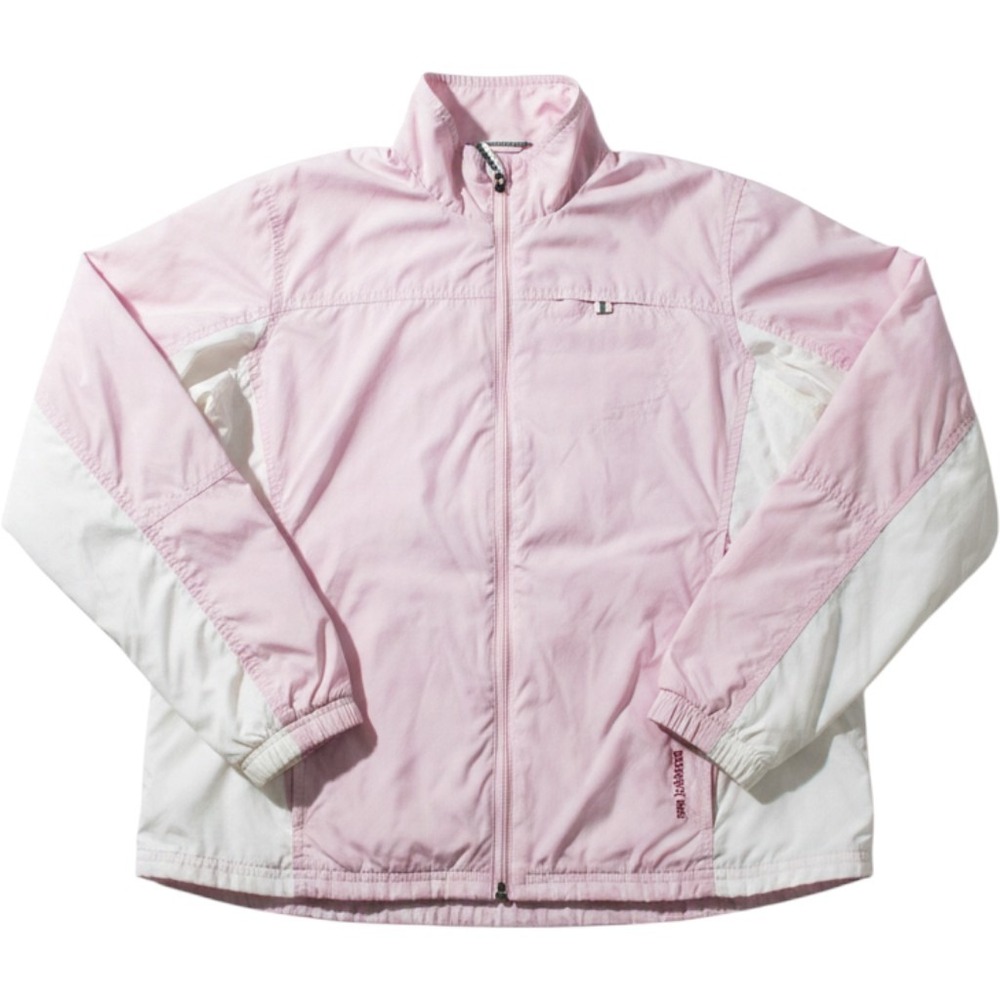 New Balance Pink Colorblock Full Zip Windbreaker Jacket Womens Large Pink White